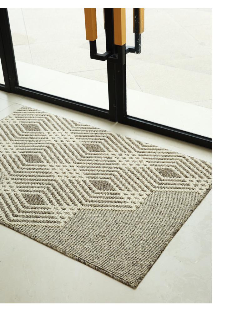 Nordic Style Dustproof Entrance Mat: Double-Layer Woven Polypropylene, Wear-Resistant, Sand-Scraper Hallway Floor Mat.