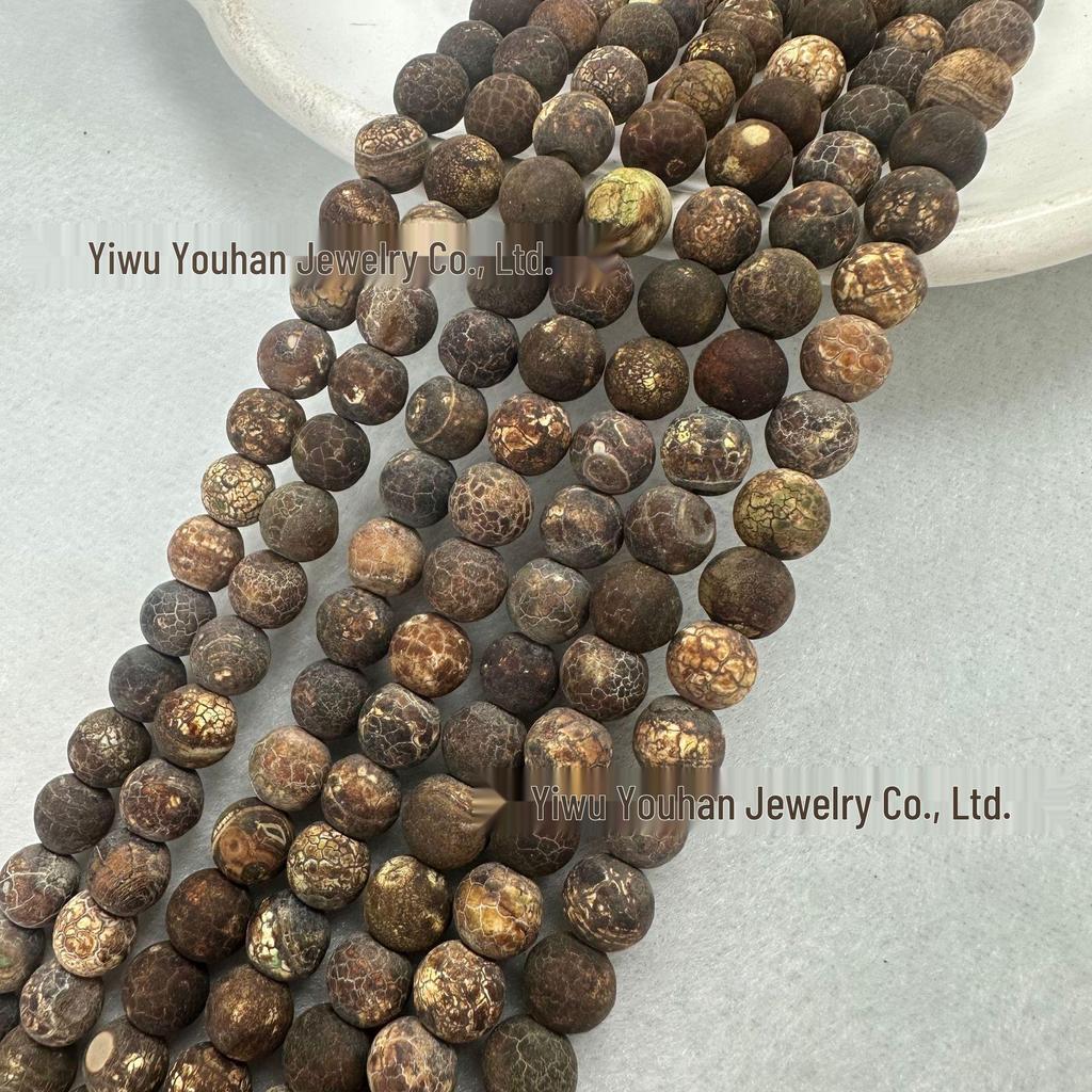 Retro Agate Round Bead String for DIY Bracelets and Necklaces