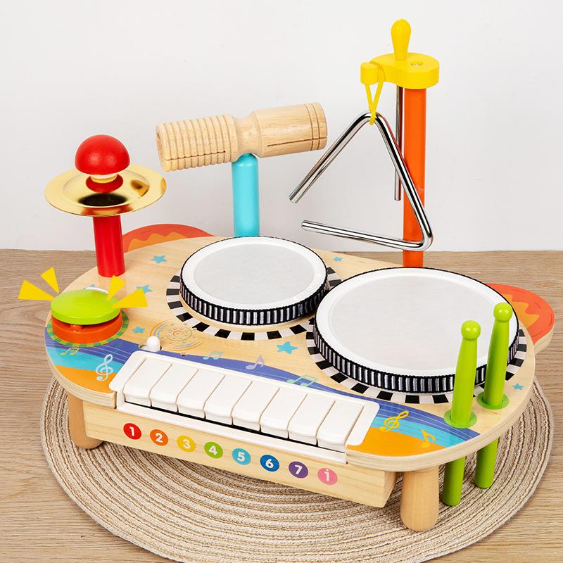 Wooden Percussion Kit Drum Baby Music Sense Training Simulation Jazz Drum Orff Percussion Instrument Toy
