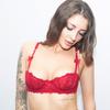 Varsbaby Sexy Unlined Balconette Demi-Cup Underwire Lace Bra