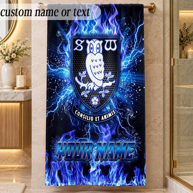 Beach TowelSheffield Wednesday FC Custom Name Text Personalized Soft Towel for Beach Pool Indoor Home Decor Gift