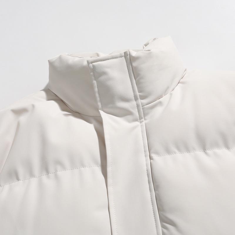 Límec stojáček Jednobarevná prošívaná bunda Bavlněná bunda Pánský pár styl Bavlněná bunda Jednoduchá prošívaná bunda s límcem stojáčkem