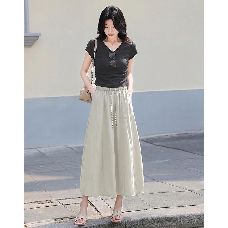 Graceful Age Elegant Short Sleeve Tee & Mid-Length Skirt Set 262221T1
