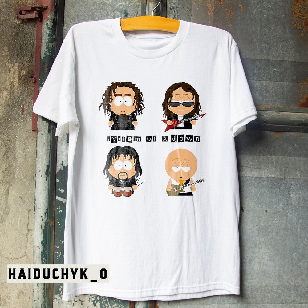 System Of A Down Забавная унисекс белая футболка Размер S-5XL Унисекс футболка XXL