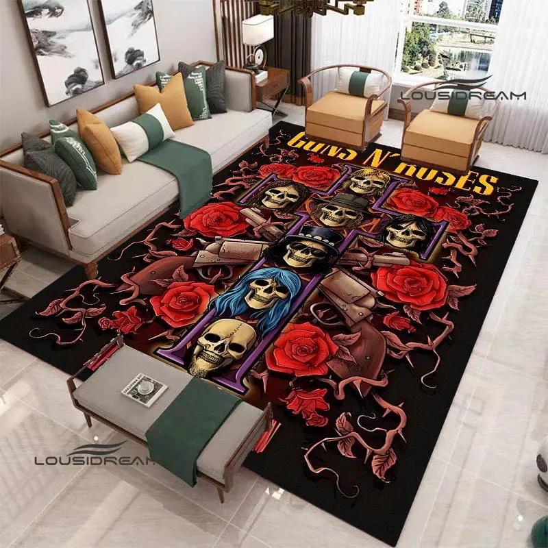 Guns n'roses band retro print carpet fashion home decoration non -slip carpet photography propsmal area rug birthday gift