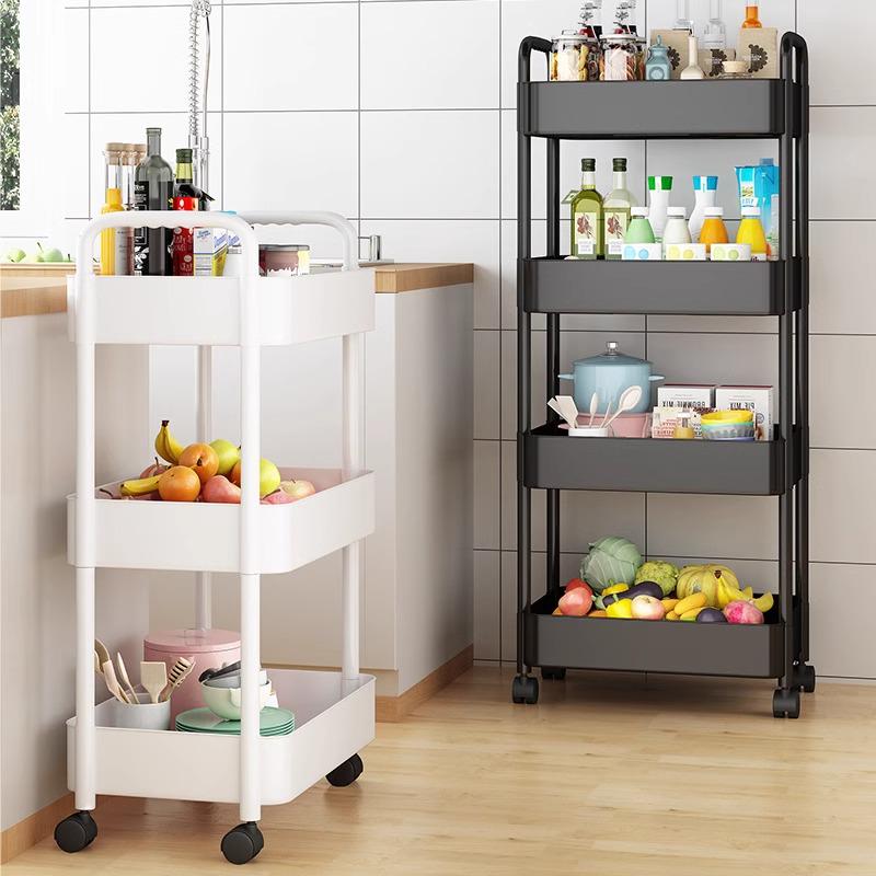 Compact Multi-Layer Mobile Storage Rack for Kitchen, Bathroom, or Bedroom