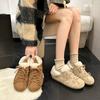 Dongba Sweet Bean~ Ugly cute velvet casual shoes for women's autumn new niche lace-up versatile cotton shoes