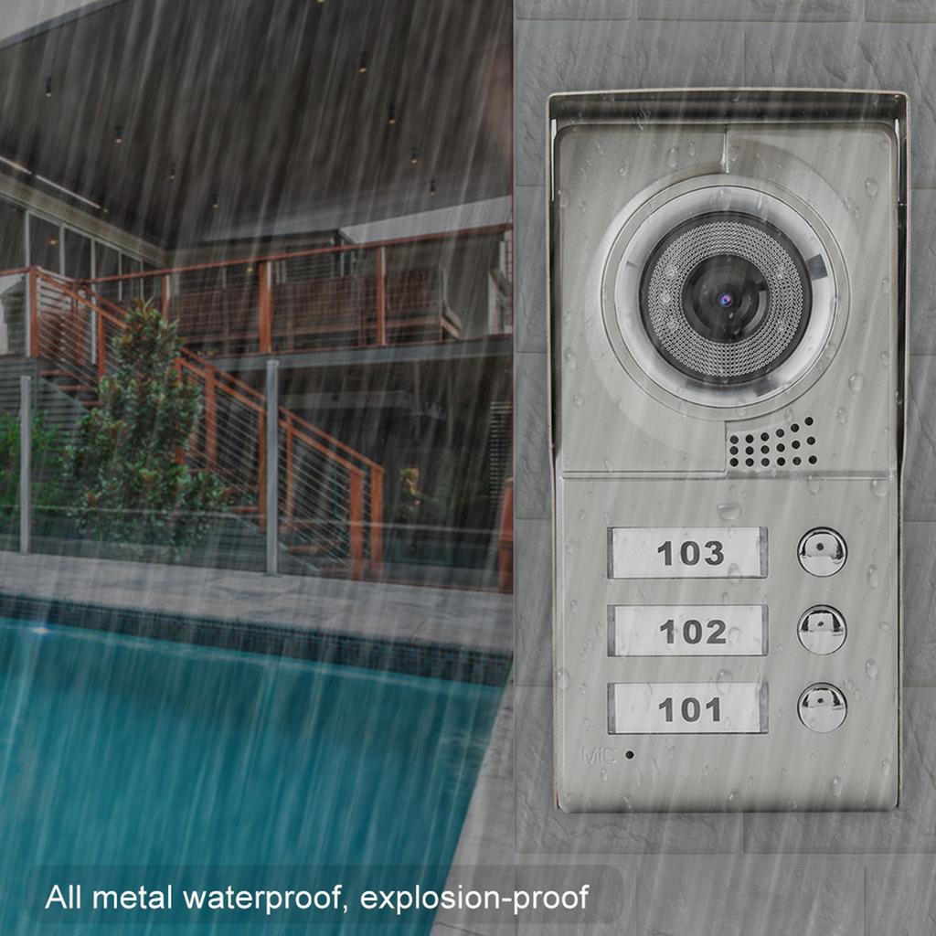 Apartment 3 Units Wired Video Door Phone Audio Visual Doorbell Intercom Entry System