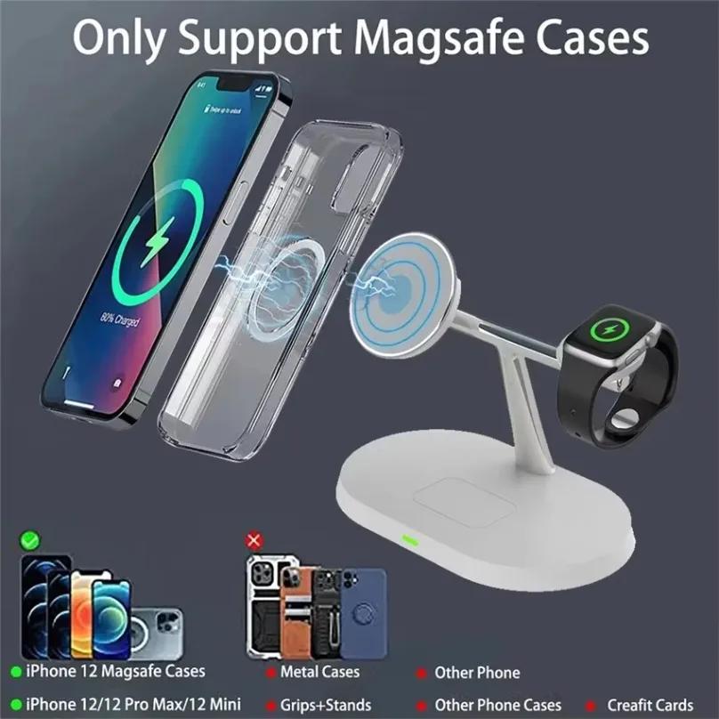 3 In 1 30W Magnetic Wireless Charger Stand For Magsafe iPhone 16 15 14 13 12 Airpods Pro Apple Watch 8 7 Fast Charging Station