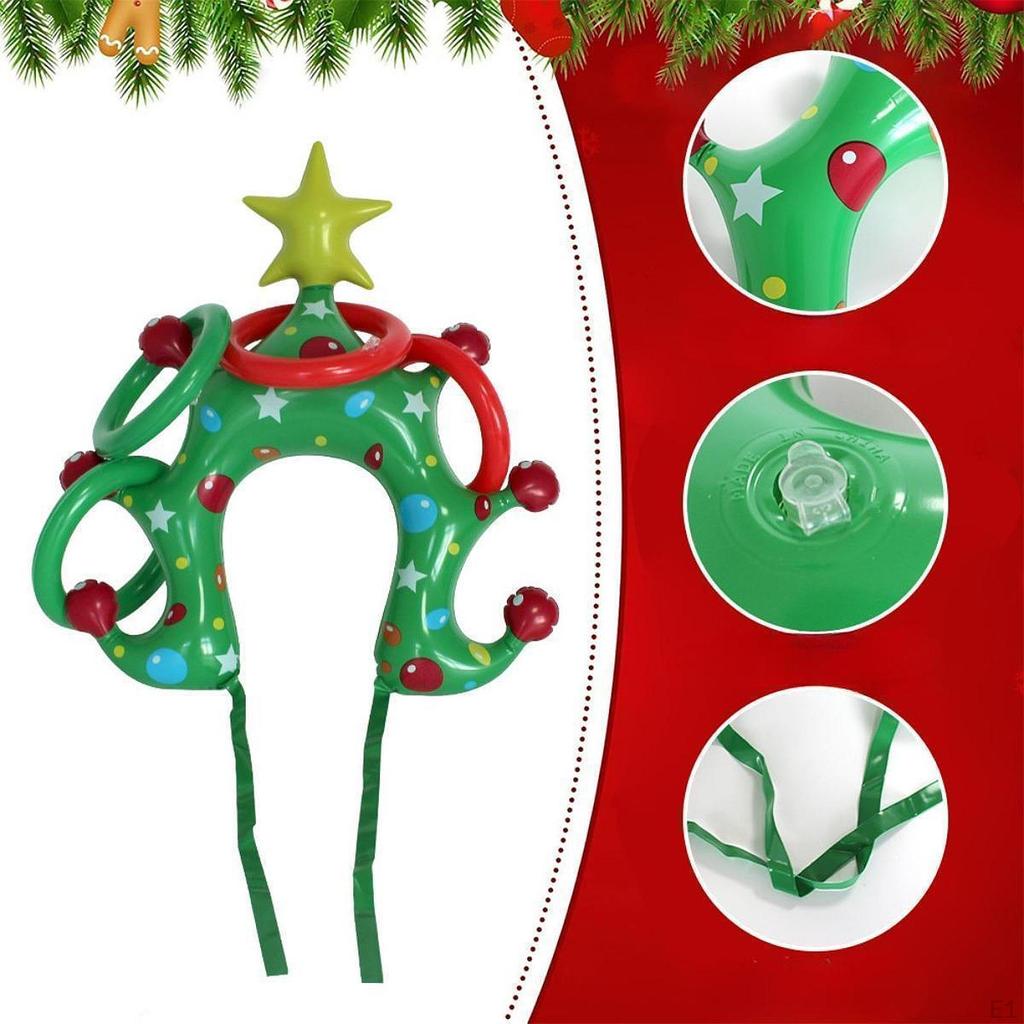 Wurfspiele Set Aufblasbares Weihnachtsbaum Stirnband Sport Karneval Outdoor für Weihnachtsaktivität