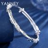 Elegant 925 Sterling Silver, Simple, Fine Embossed Flowers, Adjustable, Bangle Fashion, Women's Charm, Party Jewelry, Gift,