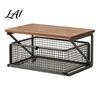 Office Desk Organizer Coffee Station with Drawer Tiered Bar Organizer Wooden Top Shelf Countertop Wire Mesh Drawers for Tea Bags Capsules,