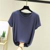 Round Neck Short Sleeved T-shirt For Women's Summer Thin Worn As A Base And Half Sleeved Top Inside