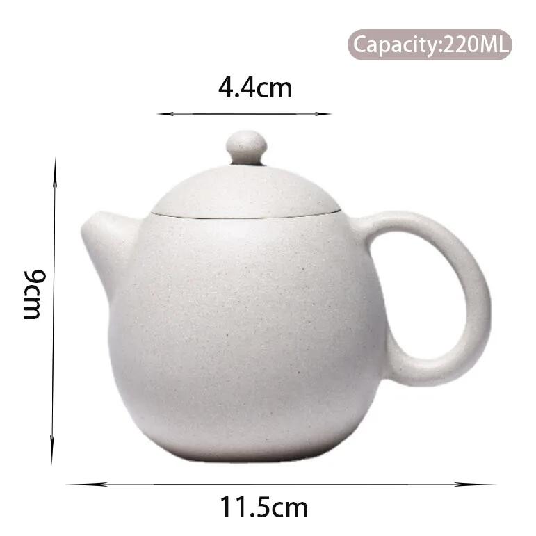 

220ml Yixing Yixing Purple Clay Handmade Dragon Egg Teapot Raw Mineral White Section Mud Beauty Teapot Soaking Teapot
