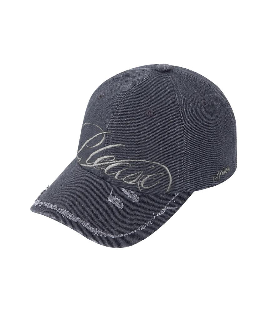Peullijeunopallou Bella Washed Damage Cap (Charcoal)