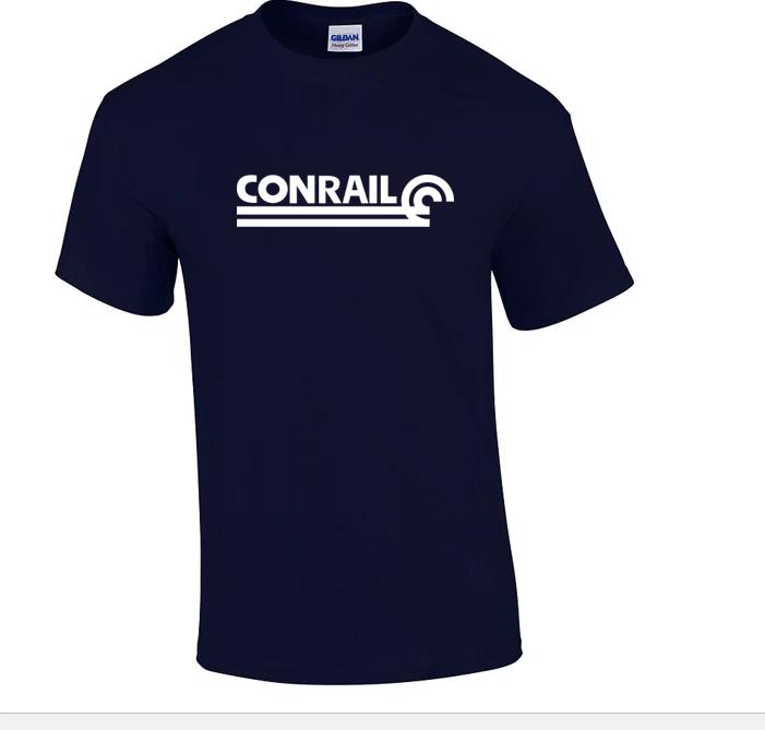 White Conrail Logo on Navy Blue T-Shirt Defunct Railroad Train Company 80s Shirt 2XL