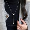 Silver Brushed Love Heart Necklace: Korean Minimalist Style, Autumn/Winter Exquisite Sweater Chain