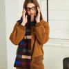 Autumn and winter new colorful grid retro contrasting color wool knitted scarf soft skin-friendly warm scarf