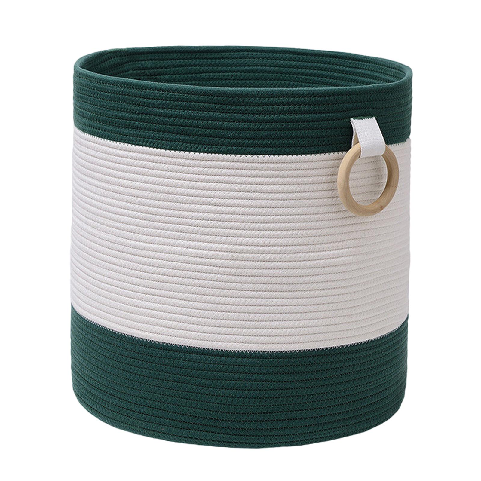 Cotton Rope Storage Basket Blanket Basket for Utility Room Living Room