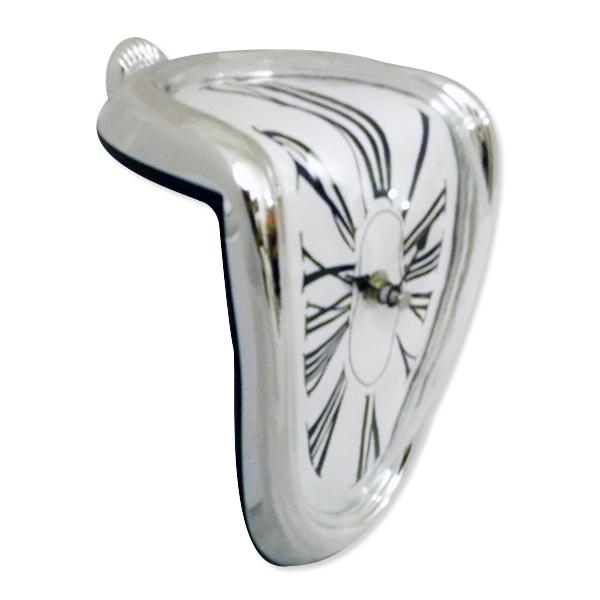 Eurowebbiz Silver Salvador Dali Melting Effect Flowing Clock