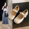Bow French Mary Jane Shoes Women's 2025 New Late Evening Wind Flat Shoes with Skirts Soft-soled Doudou Shoes