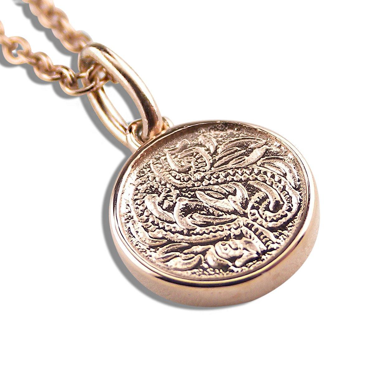 

Aloha lokahi Hawaiian Jewelry Necklace Surgical Stainless Steel Pair Necklace Circle Scroll with Rose Gold Azuki Chain Steel Width 50cm (Aloha Lokahi)