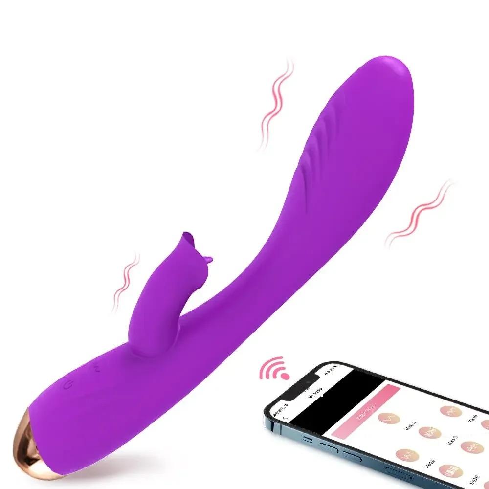 G Spot Couple Vibrator with Heating Function for Clitoris G-spot Stimulation APP Remote Control Vibrator Dildo with 10 Vibrating for Women Couple