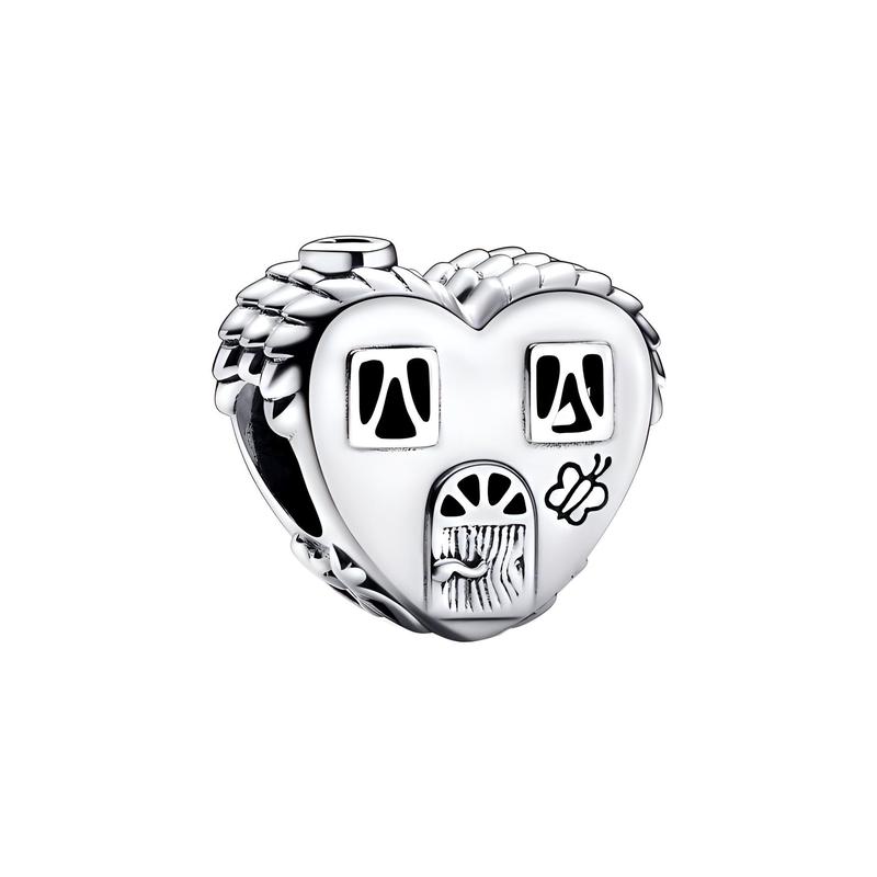 Pandora Happy Heart Heart Shaped House Charm Women s Silver 792249C00