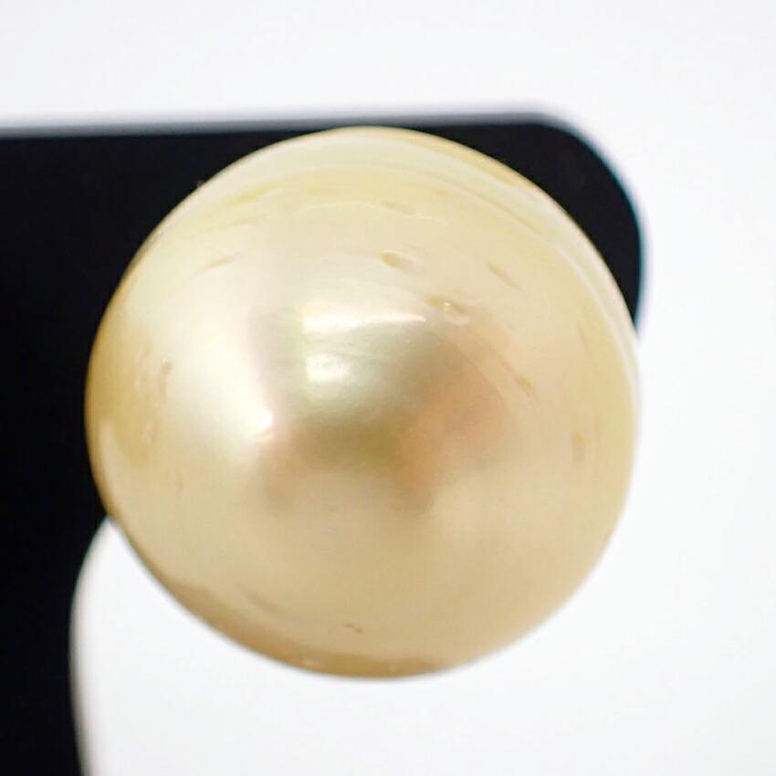 [Used] Pt900 South Sea White Pearl (Golden Pearl) Earrings/g438-63
