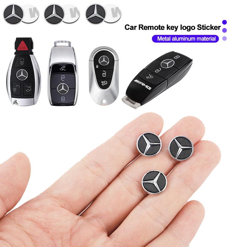 VFO1 5/10Pcs 14mm Car Key Emblem Stickers Auto Door Keyhole Logo Decals For Mercedes Benz AMG A/B/C/E/S Class GLE GLC GLK W206 W211