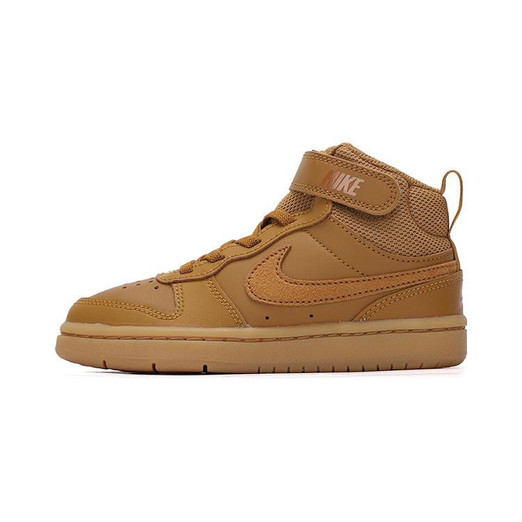 

new Nike Court Borough Mid 2 Wheat Black Gum Light Brown GS 28