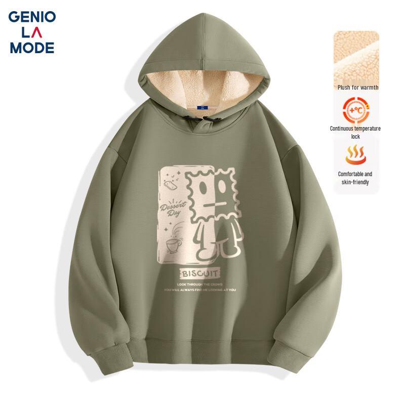 

GENIOLAMODE Men s Heavyweight Printed Fleece-Lined Hoodie 2XL