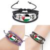 2pcs PU Minimalist Palestinian Flag Bracelets Comfortable To Wear Stylish Palestine Flag Bracelet