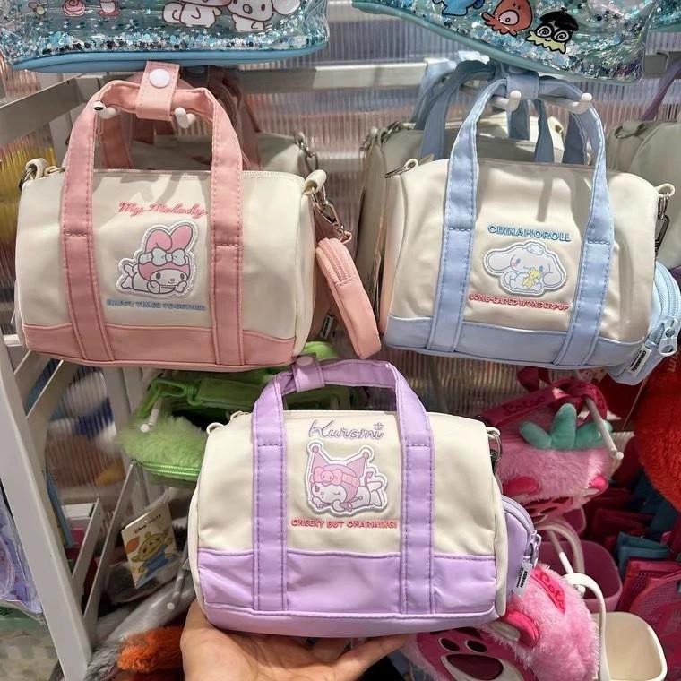 Kuromi Melody Cinnamoroll Nylon Large Capacity Bag With Drawstring Closure For Daily Use