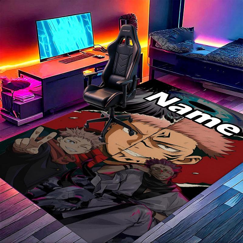 Custom Name Personalized Jujutsu Kaisen Print Carpet, Versatile Home Decor Rug, for Playroom, Apartment, Balcony, Entryway, Hallway Gift