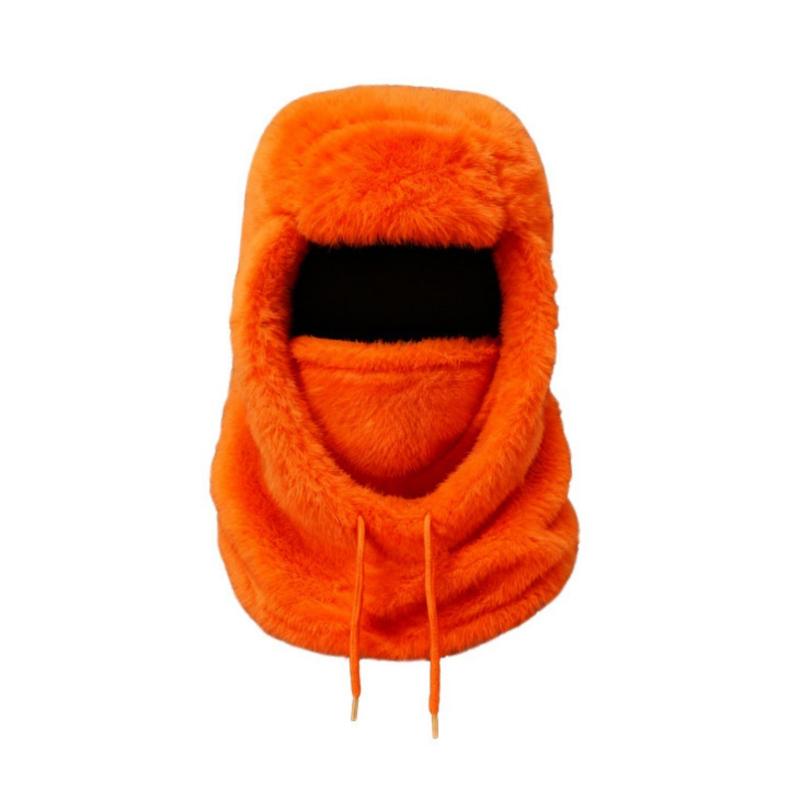 

Зимний теплый мужской и женский бархатный шарф-снуд, шапка из одной части One size оранжевый