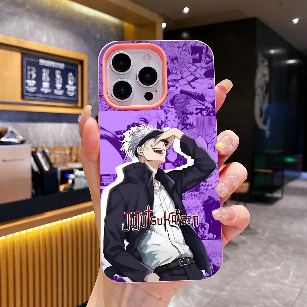 Jujutsu Kaisen Satoru Gojo Gelee Doppelschicht Rosa Handyhülle für iPhone 17 16 15 14 13 12 11 Air Pro Max Plus Schutz