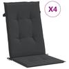 VidaXL Gartenstuhlauflagen für Hochlehner 4 Stk. Schwarz 120x50x3 cm
