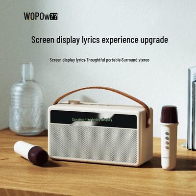 WOPOW AP09 Portable Bluetooth Karaoke Speaker with Dual Mics CN Plug (adapter Included)