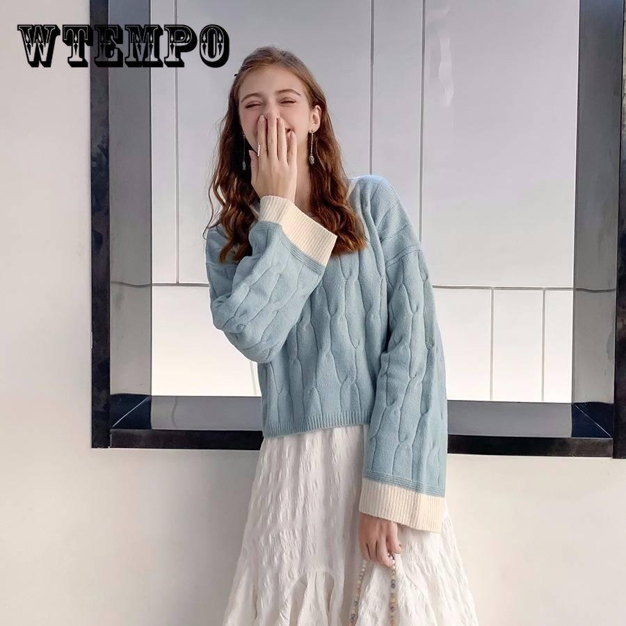 

Pofulove Пуловер с разрезом сзади на шнуровке и длинными рукавами Свитер индивидуального цвета