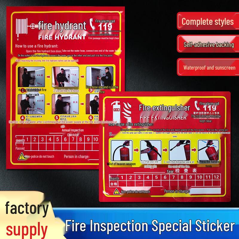Cartoon Fire Hydrant Box Safety Sticker