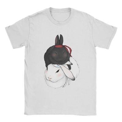 Wang Xian Bunnies The Untamed Camisetas de Hombre 100% Algodón Camiseta Divertida Cuello Redondo Mo Dao Zu Shi Camisetas Ropa de Manga Corta Regalo