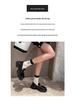 Black Leather British Style Platform Loafers for Women - Height Increasing Slip-on Arc De Triomphe Design