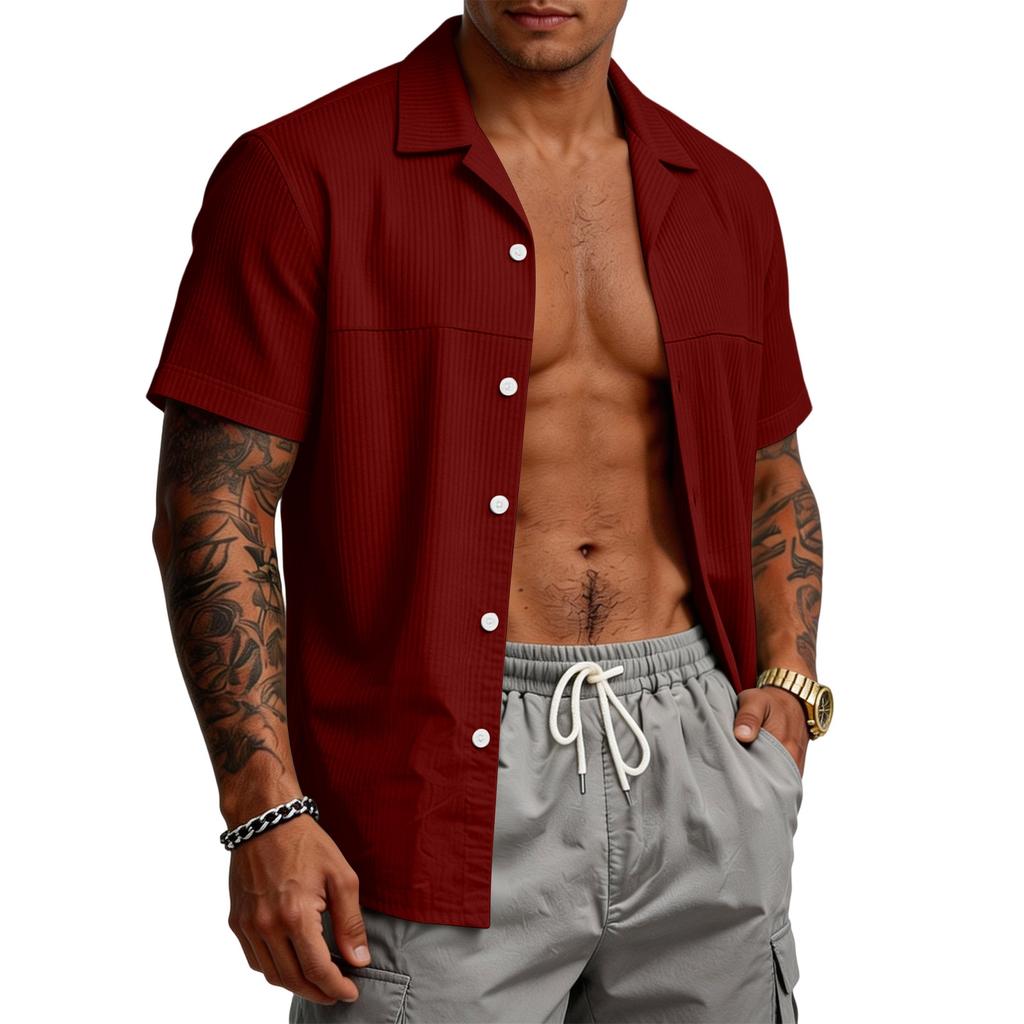 Men's Casual Stretch Short Sleeve Cardigan | Lightweight Fashion Open Front Tops For Daily Wear