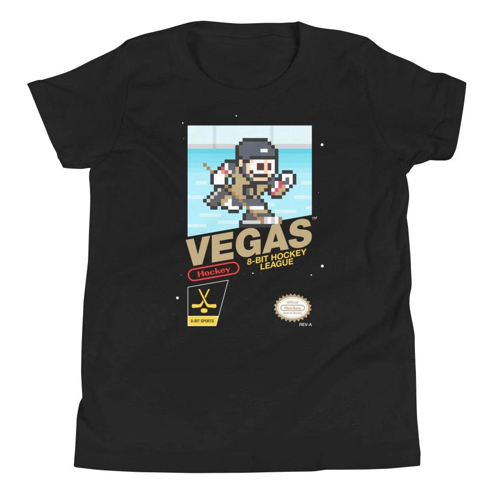 Vegas Golden Knights Hockey Team Jersey 8-bit Nintendo Youth Kid Child T-Shirt L