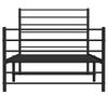 Vidaxl Struttura Letto in Metallo con Testiera e Pediera, Nera, 100X190Cm
