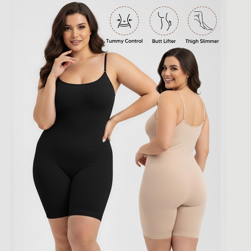 Adjustable Strap Seamless Full Body Shaper Shorts Tummy Control Butt Lifter Shapewear for Women Daily Wear
