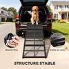 Folding Dog Ramp, Steel, Non-Slip Surface, Load 180 kg, 191 x 50 x 4 cm, Black