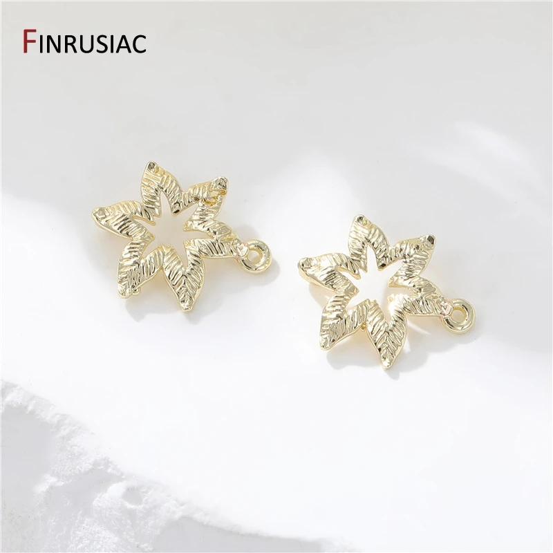 

Fashion 14K Gold Plated Brass Leaf/Flower Charms Pendants For DIY Women Necklace Jewelry Making Accessories Findings 2 pieces