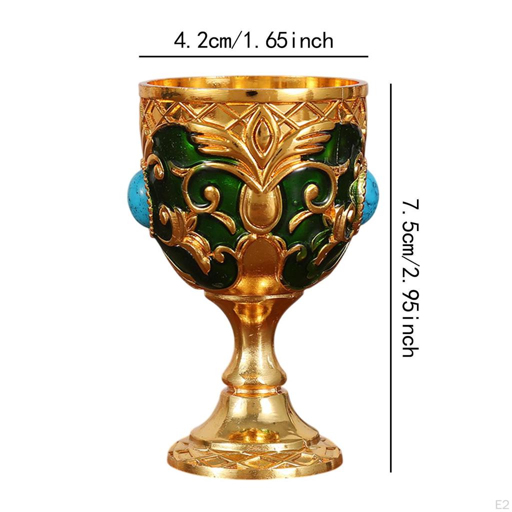Medieval Goblet for Ceremonial Use, Zinc Alloy Wine Cup, Engraved Gift Item